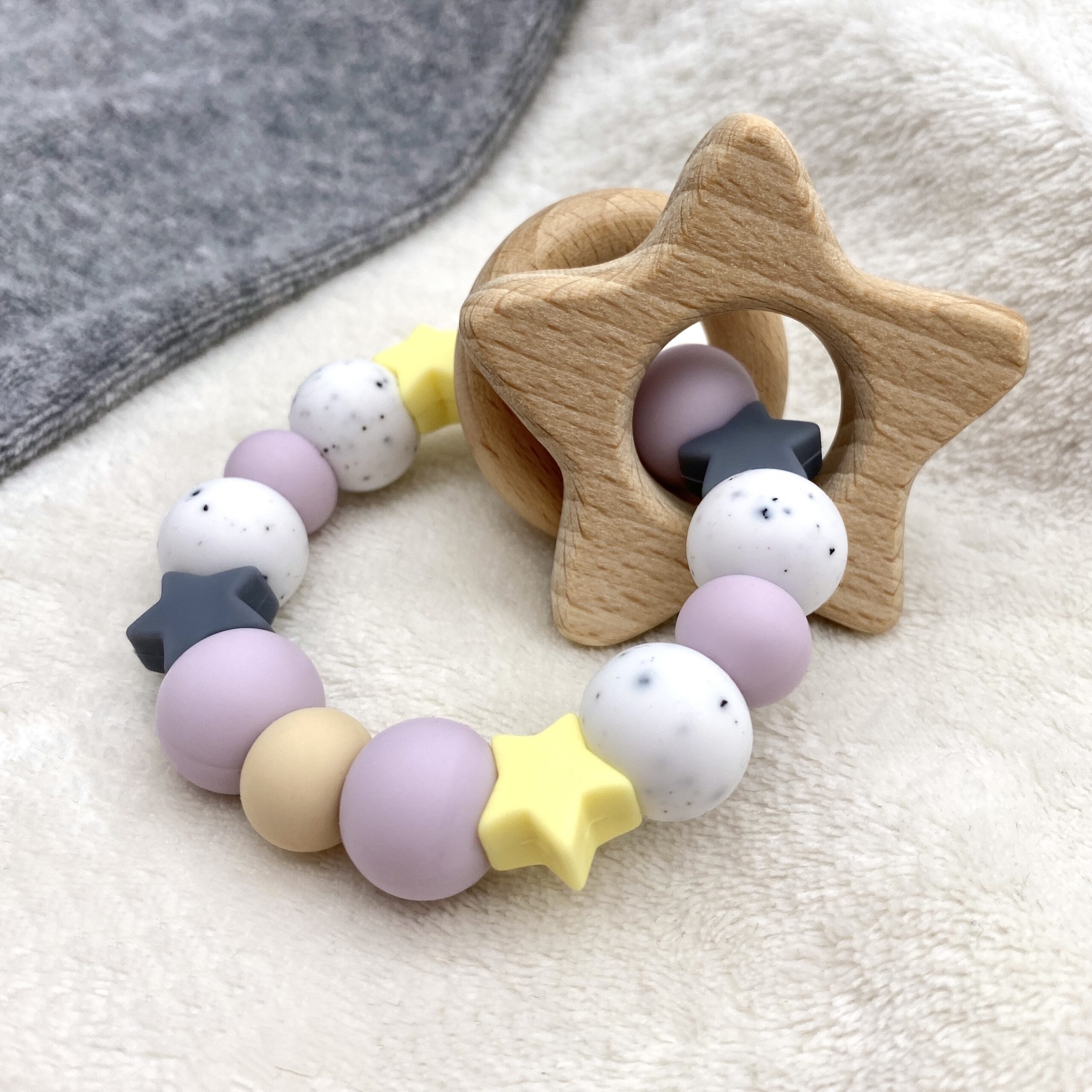 Little Lilac Star Rattle – Kaity Kiddo Chewellery